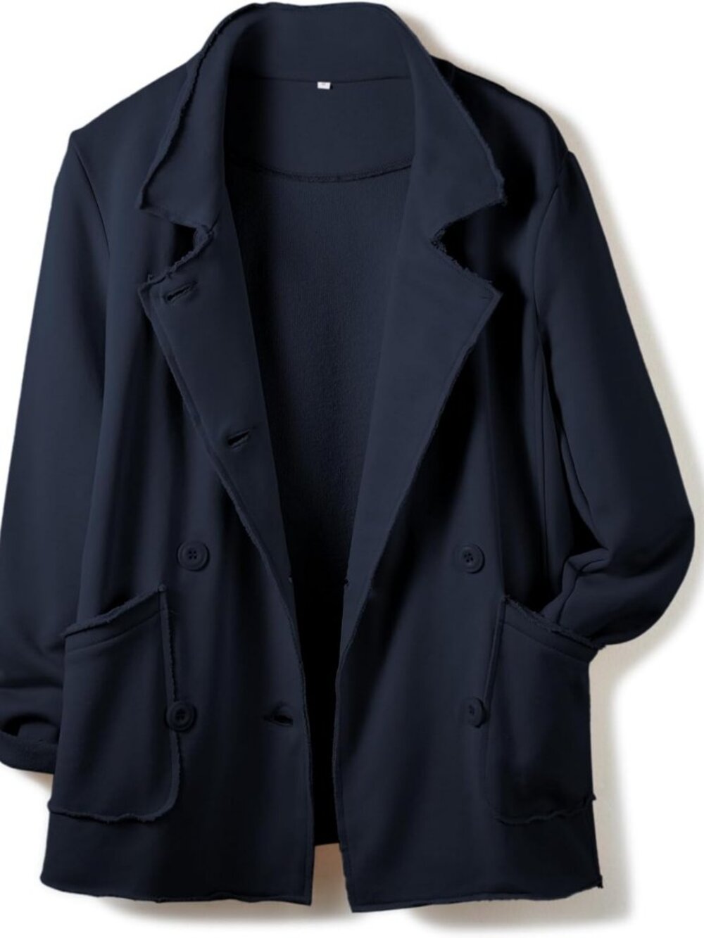 Chic Women's Double Breasted Blazer Trench Coat Sweatshirt Jacket - Stylish
